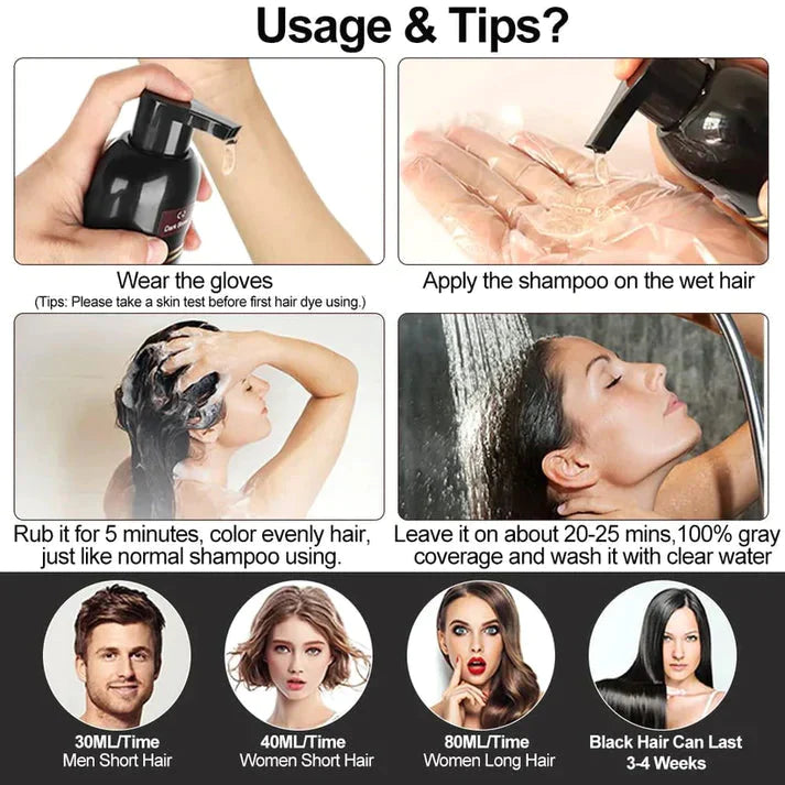 BLACK HAIR DYE SHAMPOO 3-IN-1 (NO SIDE EFFECT) - Buy 1 Get 1 Free đ„