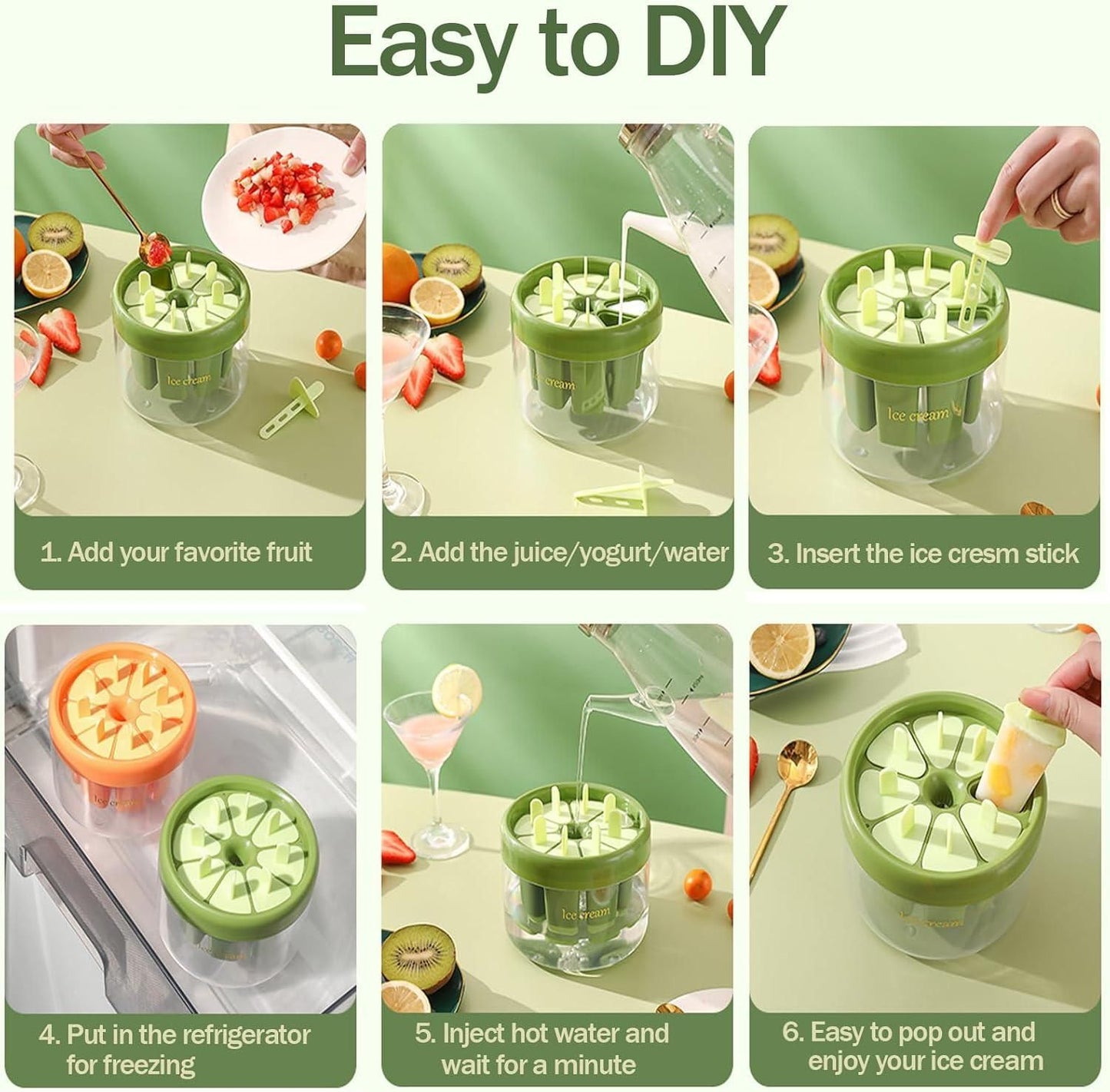 Reusable Ice Pop Moulds (Buy 3 Get 5 free)
