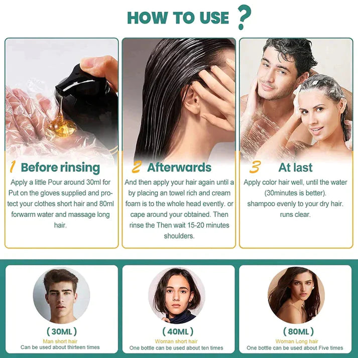 BLACK HAIR DYE SHAMPOO 3-IN-1 (NO SIDE EFFECT) - Buy 1 Get 1 Free đ„