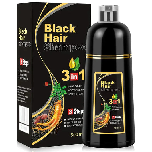 BLACK HAIR DYE SHAMPOO 3-IN-1 (NO SIDE EFFECT) - Buy 1 Get 1 Free 🔥