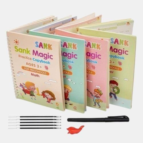 Magic Practice Copybook Set of 4 with Free 10 Refills