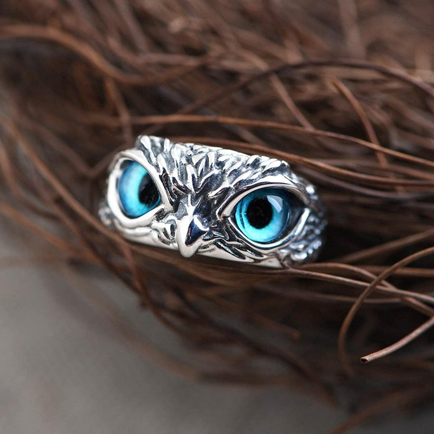 Silver Plated Owl Ring