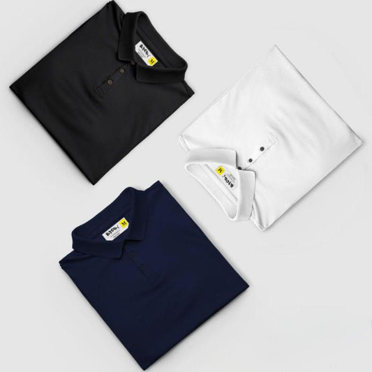Solid Half Sleeves Mens Polo T-shirt (BUY 1 GET 2 FREE)